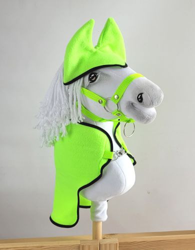 Set for Hobby Horse A4: Fleece blanket + earmuffs - neon green