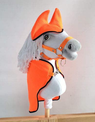 Set for Hobby Horse A3: Fleece blanket + earmuffs - neon orange