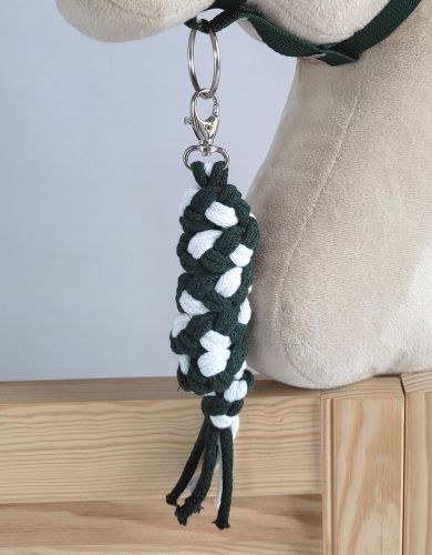 Tether for Hobby Horse made of double-twine cord - white-bottle green