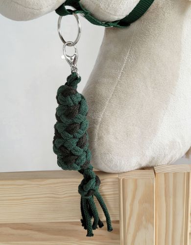 Tether for Hobby Horse made of double-twine cord - black-khaki