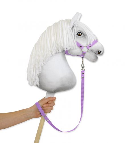 Tether for hobby horse made of webbing tape - purple
