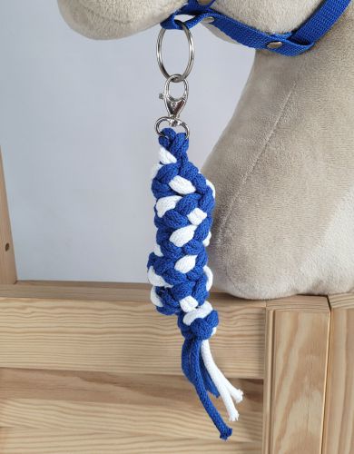 Tether for Hobby Horse made of double-twine cord - white-blue