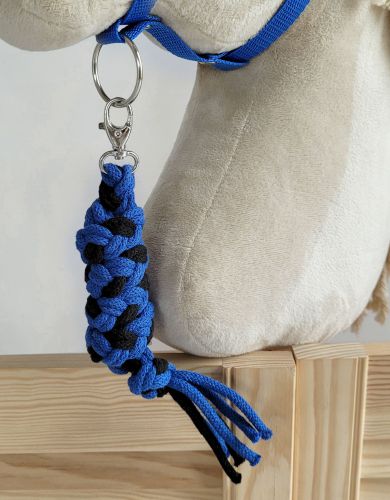 Tether for Hobby Horse made of double-twine cord - black-blue