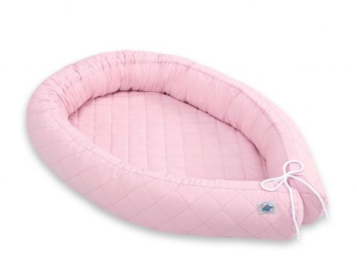 2-in-1- Baby nest quilted - snake pillow bumper - pink