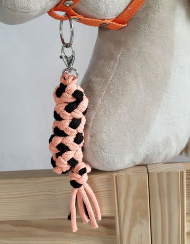 Tether for Hobby Horse made of double-twine cord - black-orange