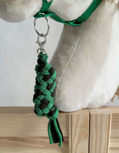 Tether for Hobby Horse made of double-twine cord - black-green