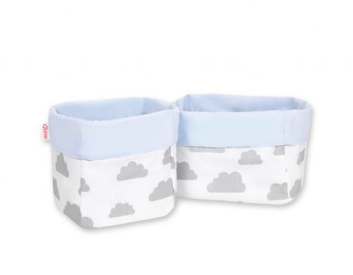 Set of 2 storage baskets - clouds gray/blue