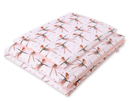 Baby cotton bedding set 2-pcs 135x100 cm - ballerinas pink