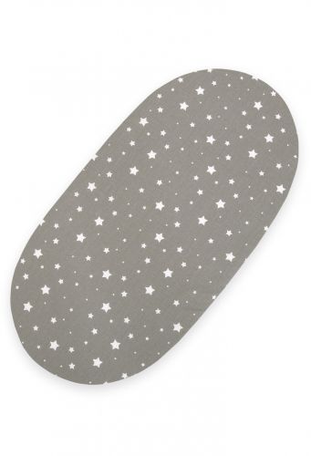 Sheet made of cotton for moses basket mattress 75x35 cm - mini stars white