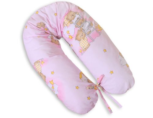 Multifunctional pregnancy pillow Longer - Pink teddy bears on ladders