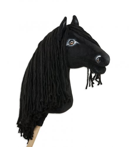 Horse on a stick Super Hobby Horse Premium - friesian horse frieze A3