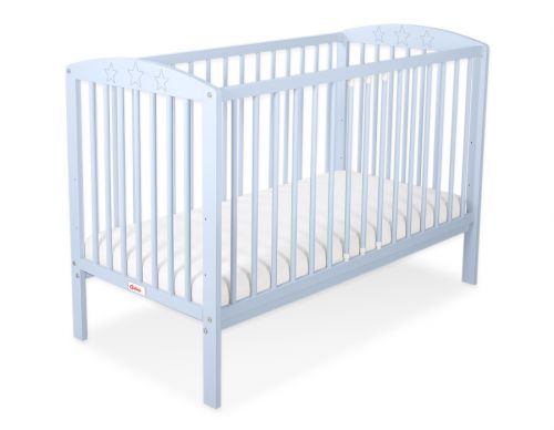 Wooden baby cot  120x60cm stars blue
