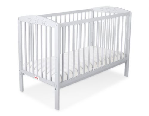 Baby cot 120x60cm with stars no. 5002-06- grey