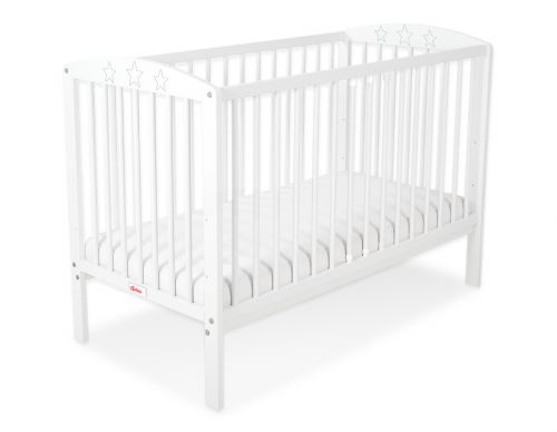 Baby cot 120x60cm with stars no. 5002-07- white