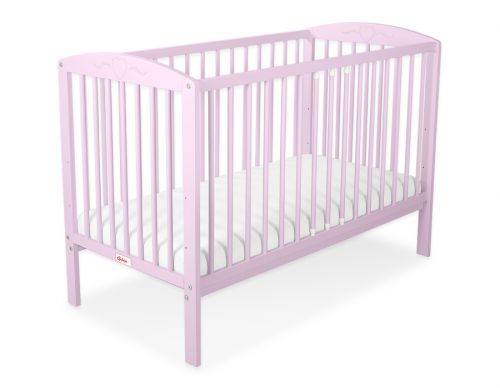 Baby cot 120x60cm with hearts no. 5003-08- pink