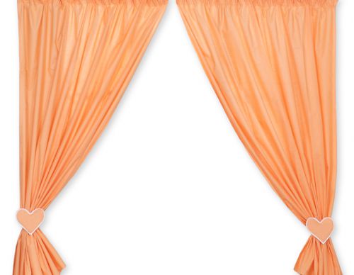 Curtains for baby room- Hanging Hearts orange