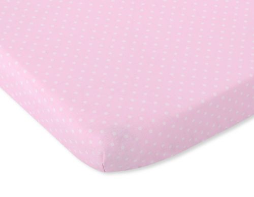 Sheet made of cotton 120x60cm white polka dots on pink