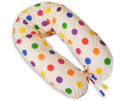 Pregnancy pillow- Dark polka dots on cream