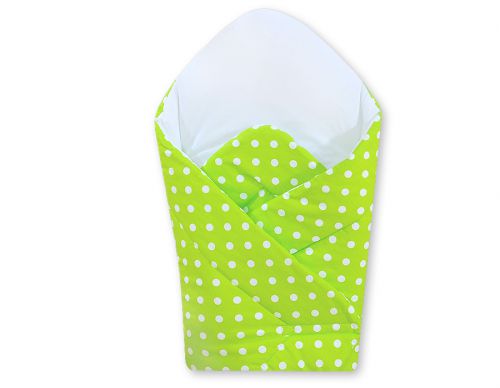 Babynest with stiffening- Hanging Hearts white dots on green