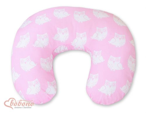 Feeding pillow- Simple Owls pink