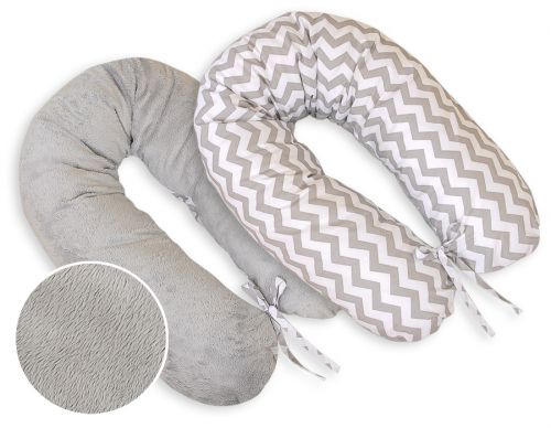 Pregnancy pillow- double-sided-Simple chevron grey