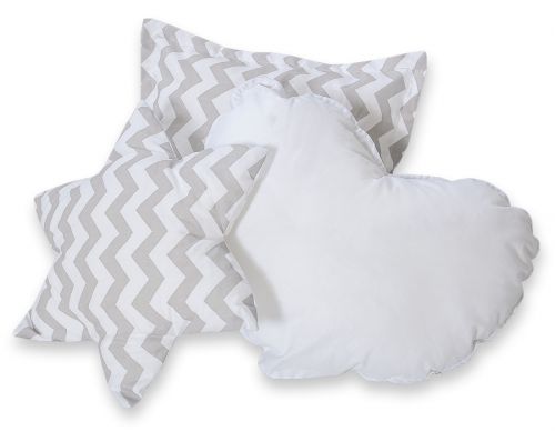 3pcs pillow set - Chevron grey