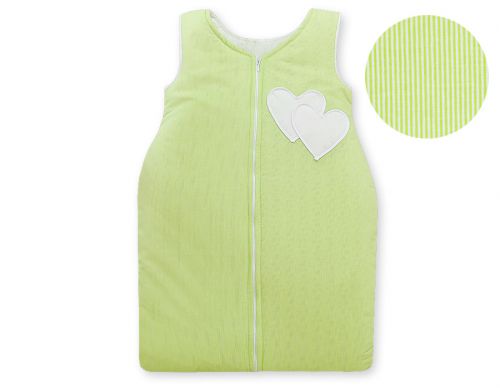 Sleeping bag- Hanging hearts green strips