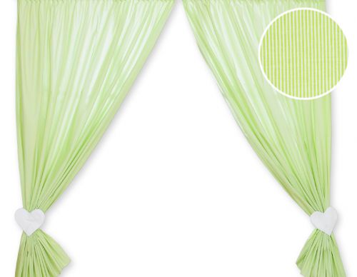 Curtains for baby room- Hanging Hearts green strips