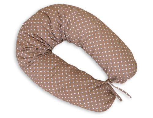 Multifunctional pregnancy pillow Longer - White polka dots on brown