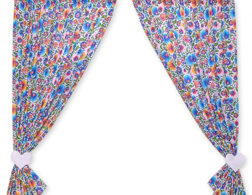 Curtains for baby room- Hanging Hearts flower pattern