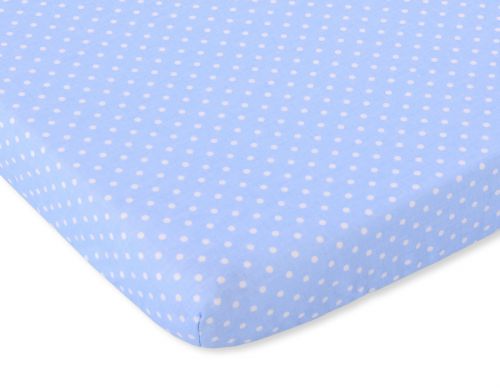 Sheet made of cotton 120x60cm white polka dots on blue