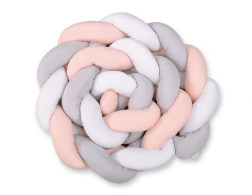 Knot bumper XXL- white-gray - powder pink