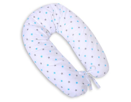 Pregnancy pillow- Stars turquoise-grey