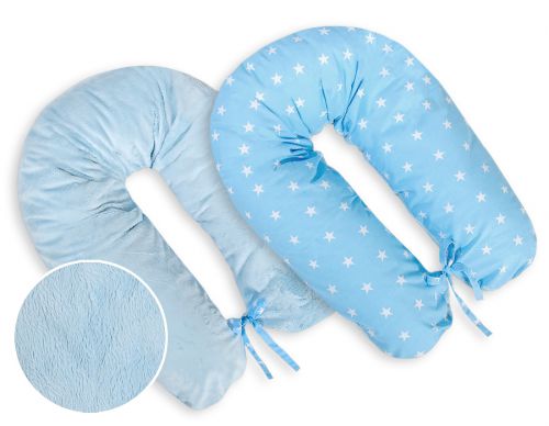Pregnancy pillow- double-sided-  Blue  stars