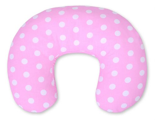 Feeding pillow- white dots on pink