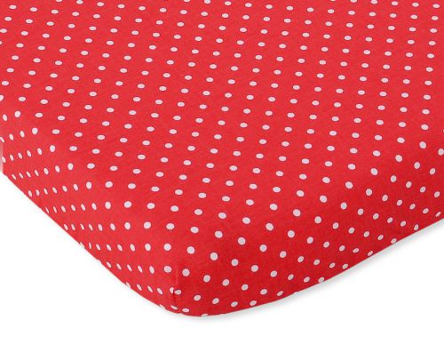Sheet made of cotton 140x70cm white polka dots on red