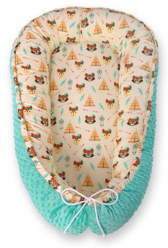 Baby nest double-sided Premium Cocoon for infants BOBONO minky- teepee