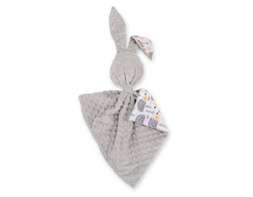Cuddly rabbit double-sided - hedgehogs gray/gray