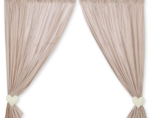 Curtains for baby room- Milo- Teddy Bear with heart brown