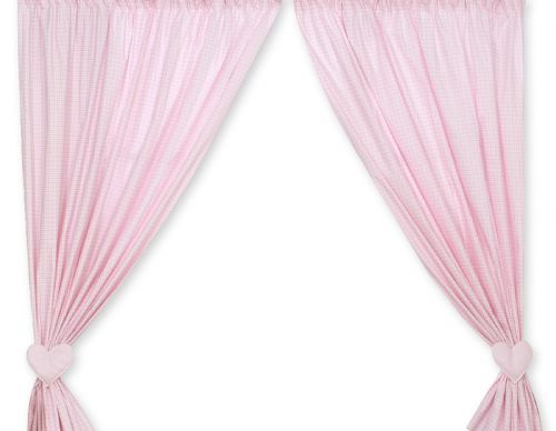 Curtains for baby room- Milo- Teddy Bear with heart pink