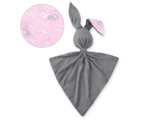 Cuddly rabbit double-sided - pink rabbits