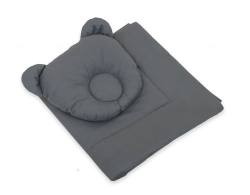 Blanket with pillow - 2pcs set - anthracite