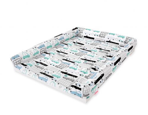 Changing mat for changing table - gray and turquoise cars