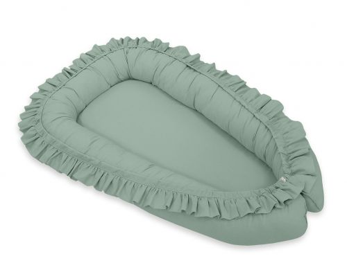 Baby nest Premium Cocoon for infants with a ruffle MY SWEET BABY- pastelgreen