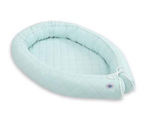 2-in-1 - Baby nest quilted - snake pillow bumper - mint