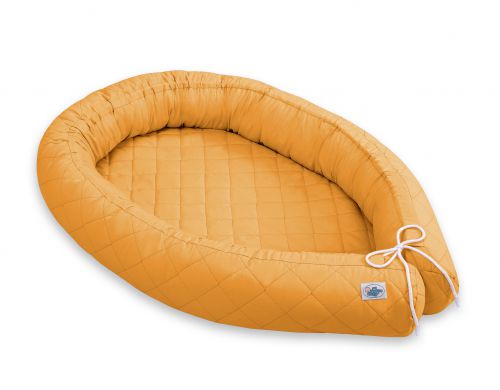 2-in-1 - Baby nest quilted - snake pillow bumper - honey yellow