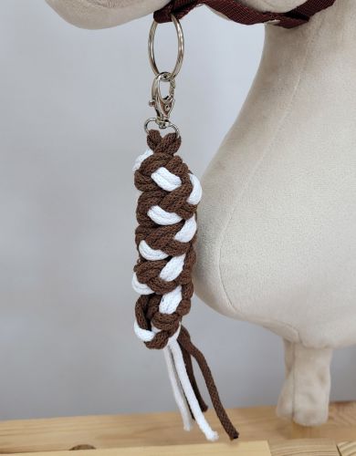 Tether for Hobby Horse made of double-twine cord - white- brown