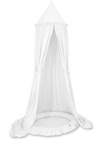 Set: Hanging canopy + Nest with flounce- white
