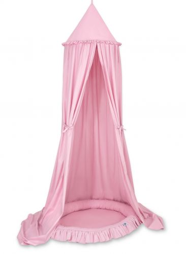 Set: Hanging canopy + Nest with flounce- pink