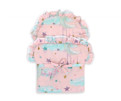 Baby doll swaddling blanket - moons pink